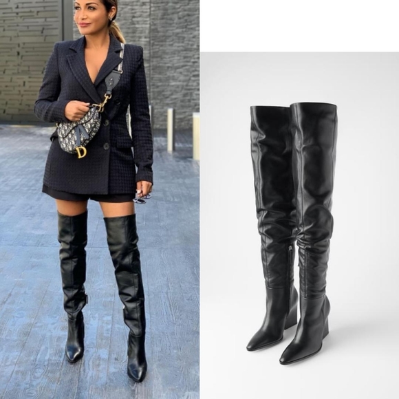 zara leather booties